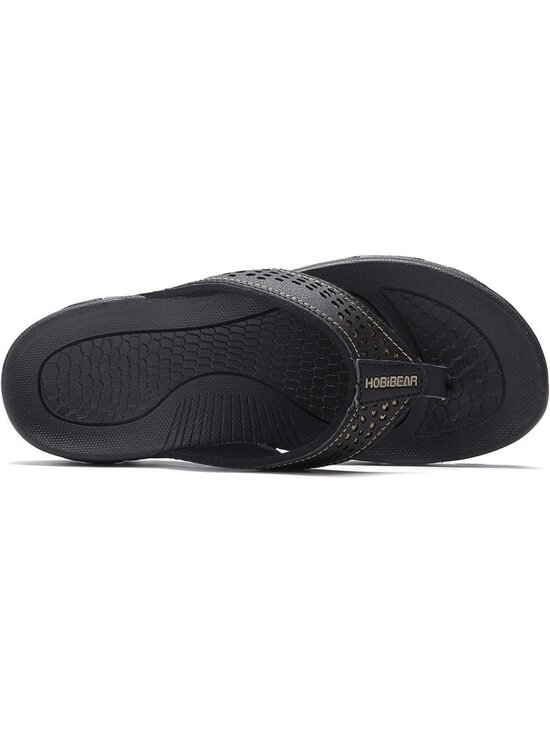 Men\'s Black Sport Flip Flops Comfort Outdoor Rubber Casual Thong Sandal Shoes